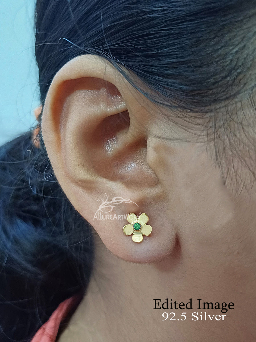 Neisha Silver Earrings(small-green)