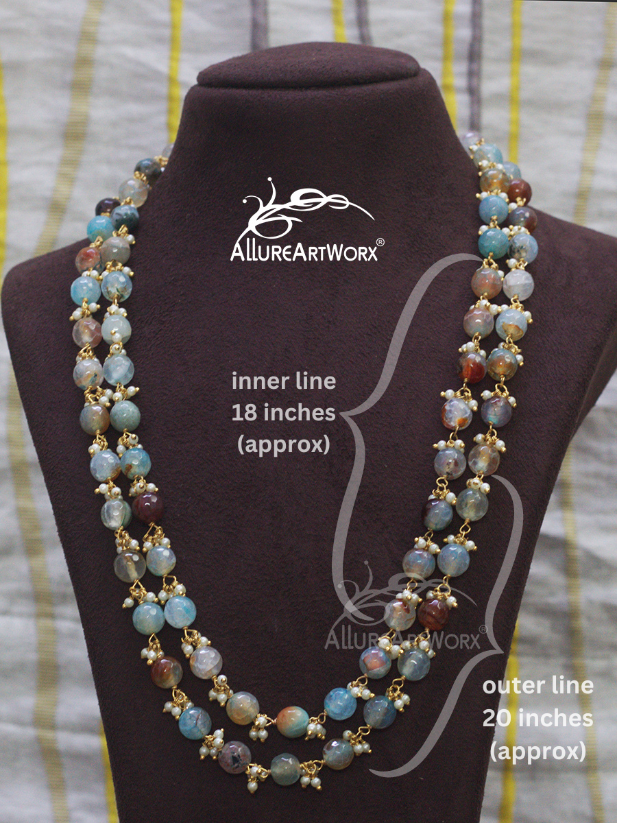 Blue Brown Agate Neckpiece
