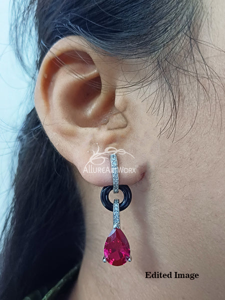 Colourful Earrings(Dark pink)