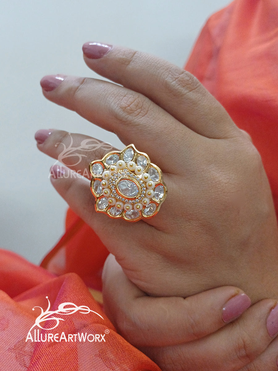 Kundan Cz Ring