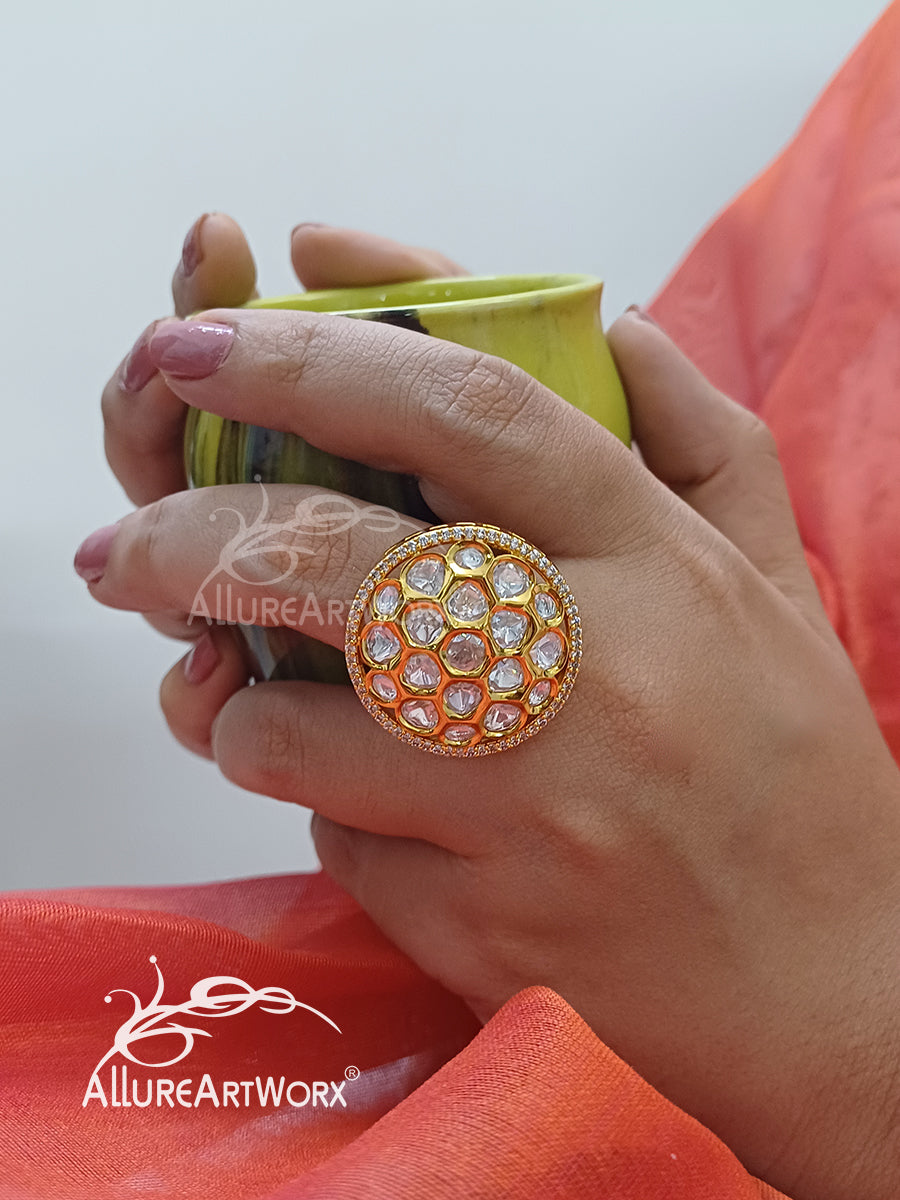 Kundan Cz Ring