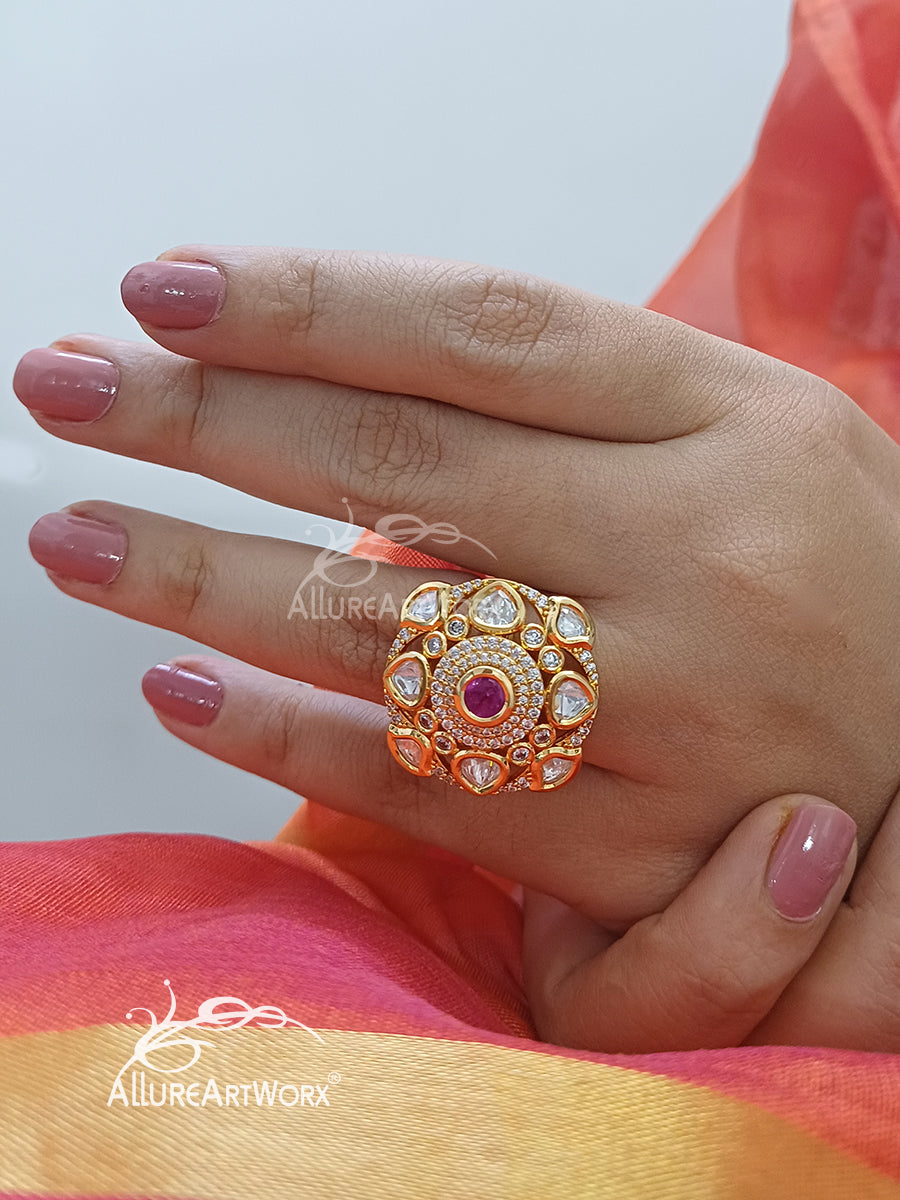 Kundan Cz Ring