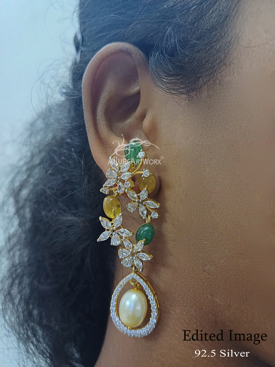 Evanthe Silver Earrings(long)