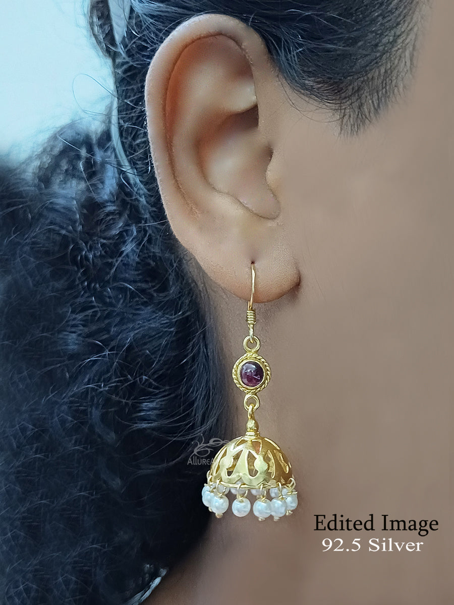 Auriane Silver Jhumkis