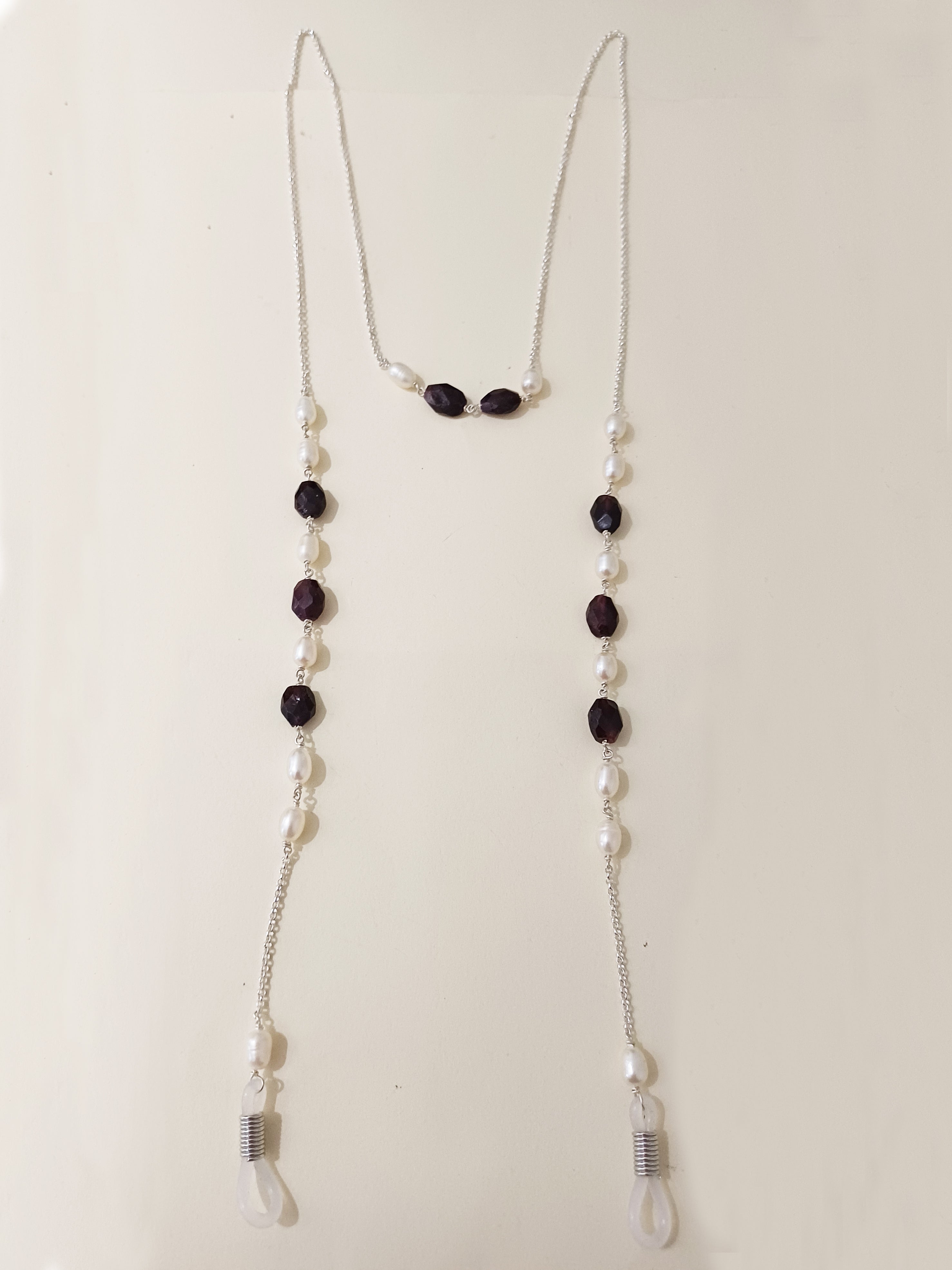 Garnet Pearl Earpods Chain