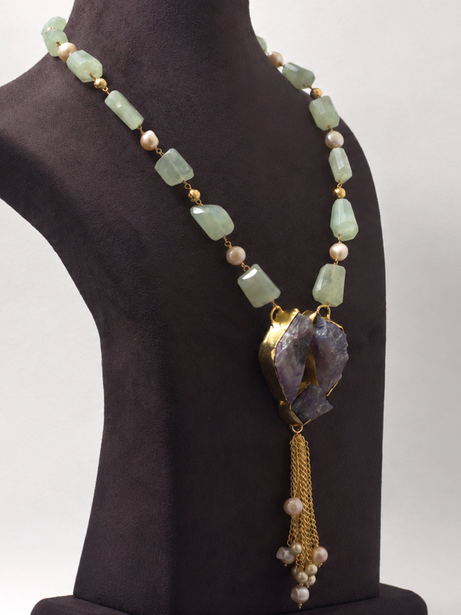 Prehnite Amethyst Neckpiece