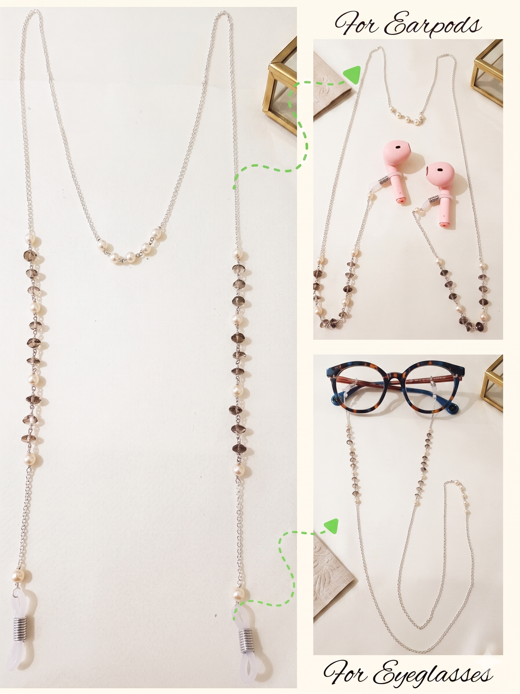 Quartz Pearl Earpods Chain