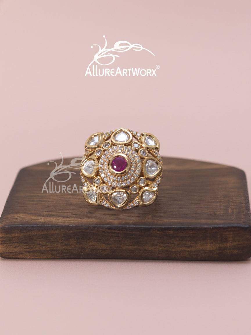 Kundan Cz Ring