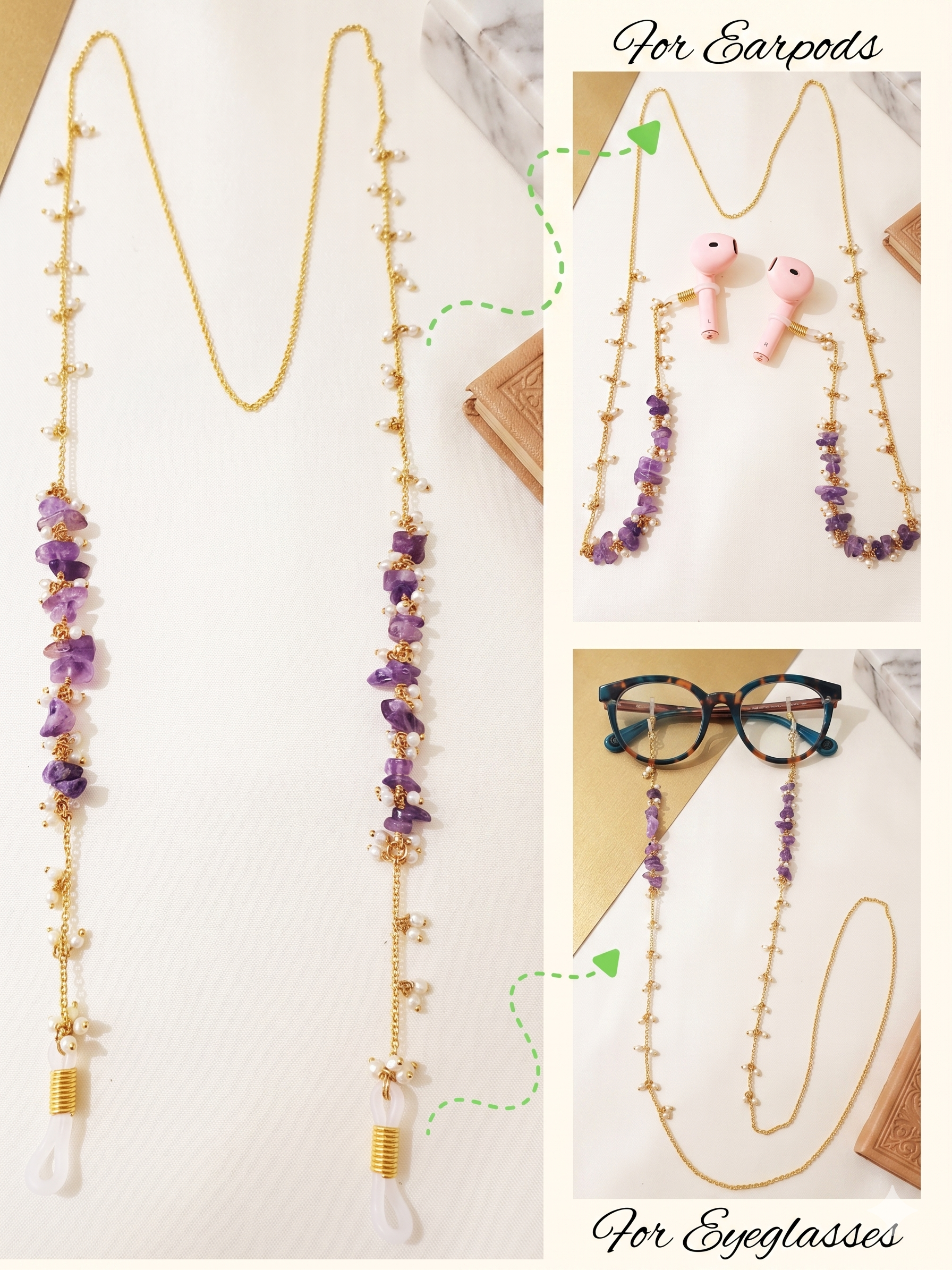 Amethyst Earpods Chain