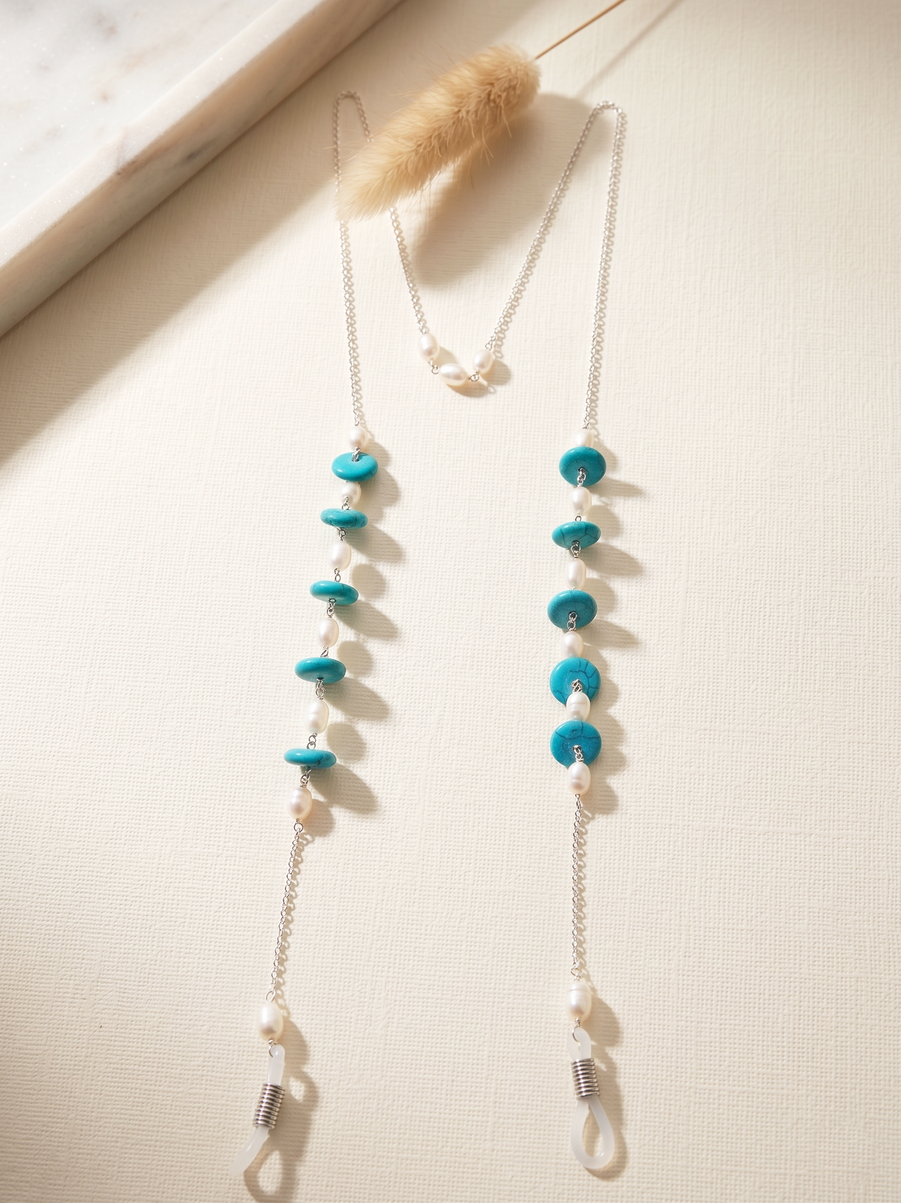 Turquoise Pearl Earpods Chain