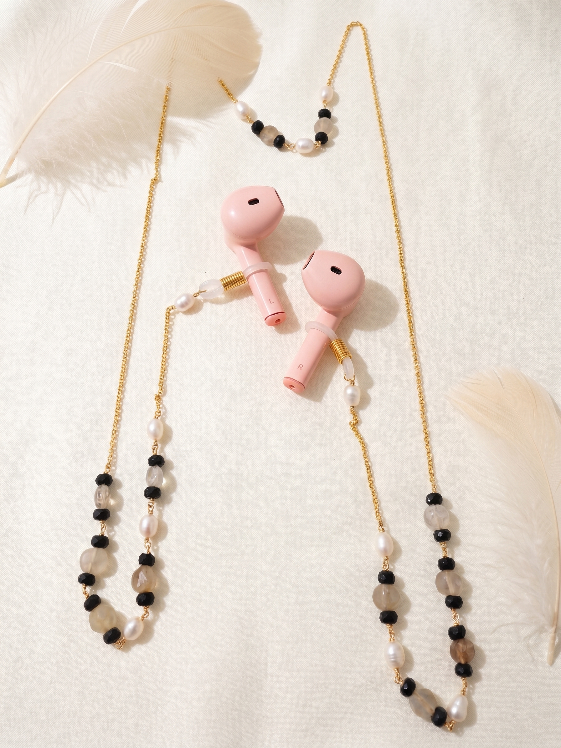 Citrine Pearl Earpods Chain