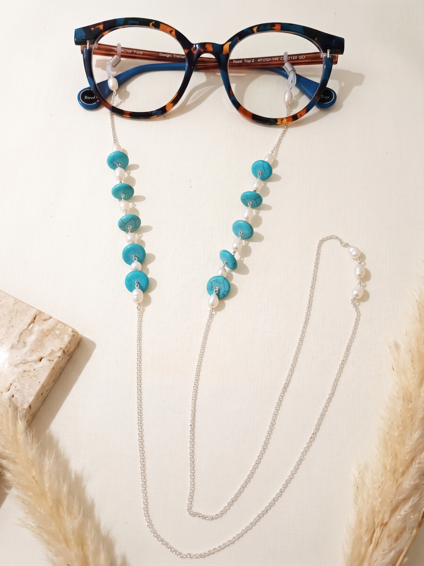 Turquoise Pearl Earpods Chain