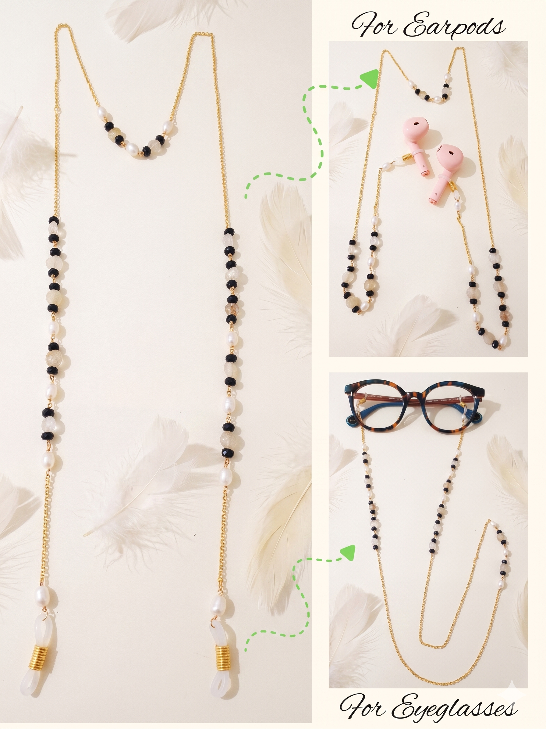 Citrine Pearl Earpods Chain