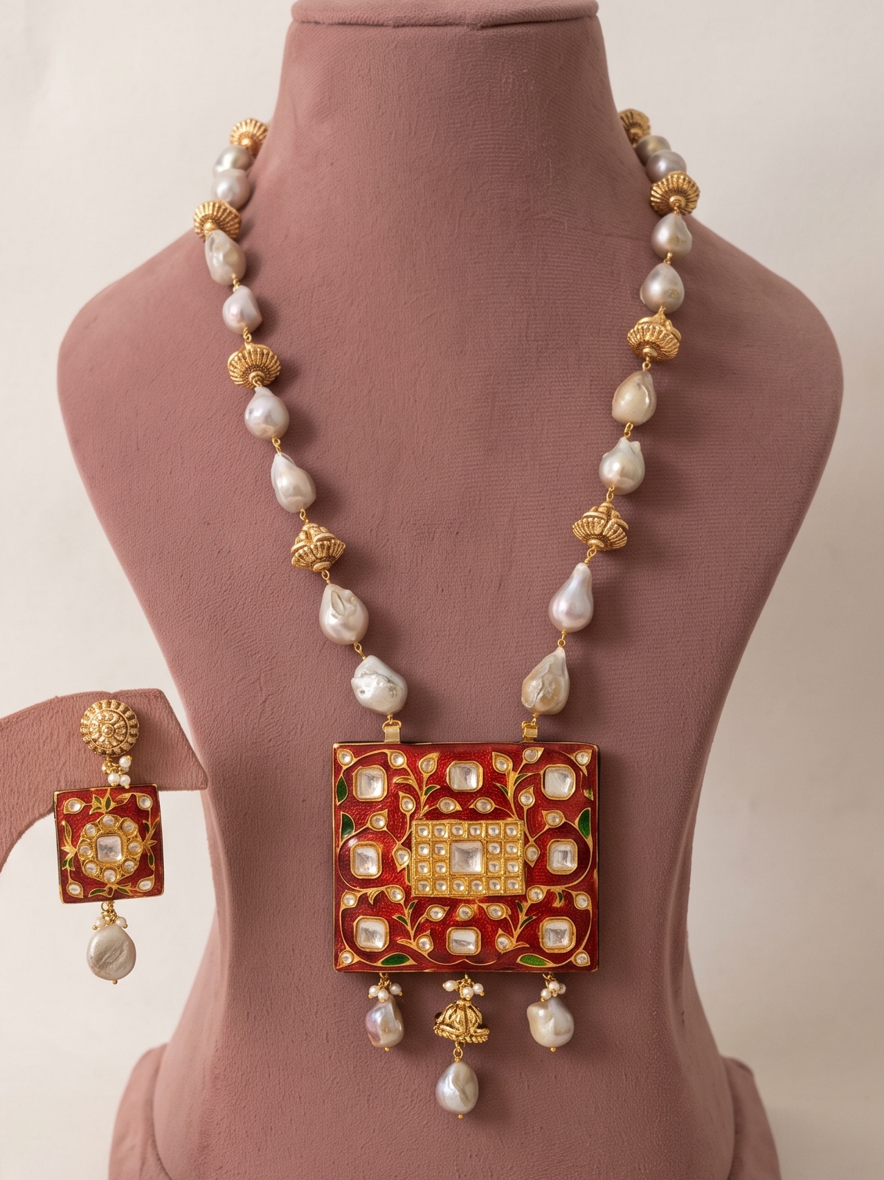 Baroques Minakari Necklace(long)