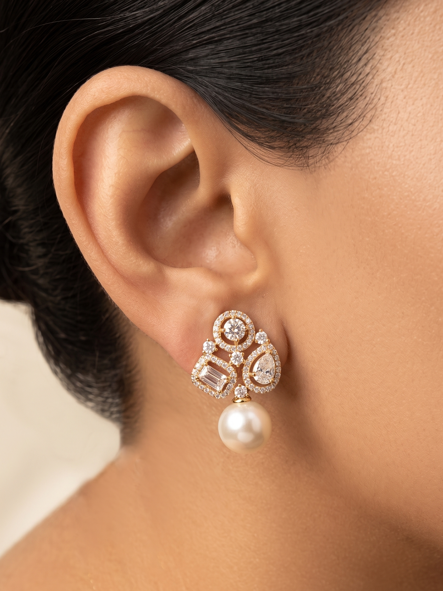 Pearl Cz Earrings