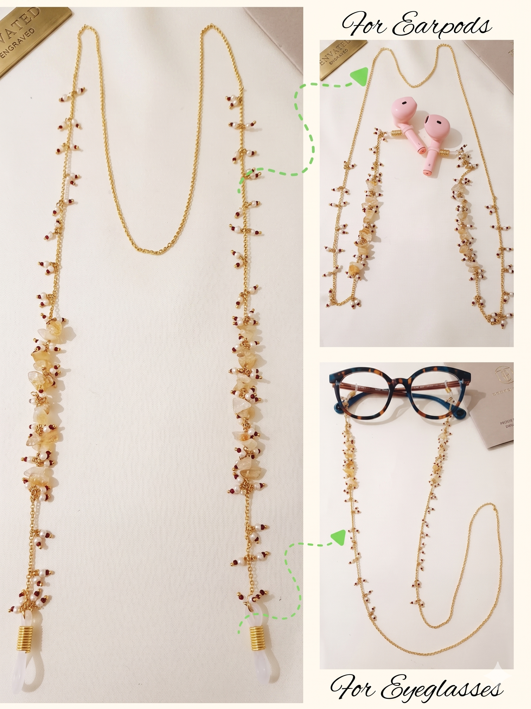 Citrine Earpods Chain