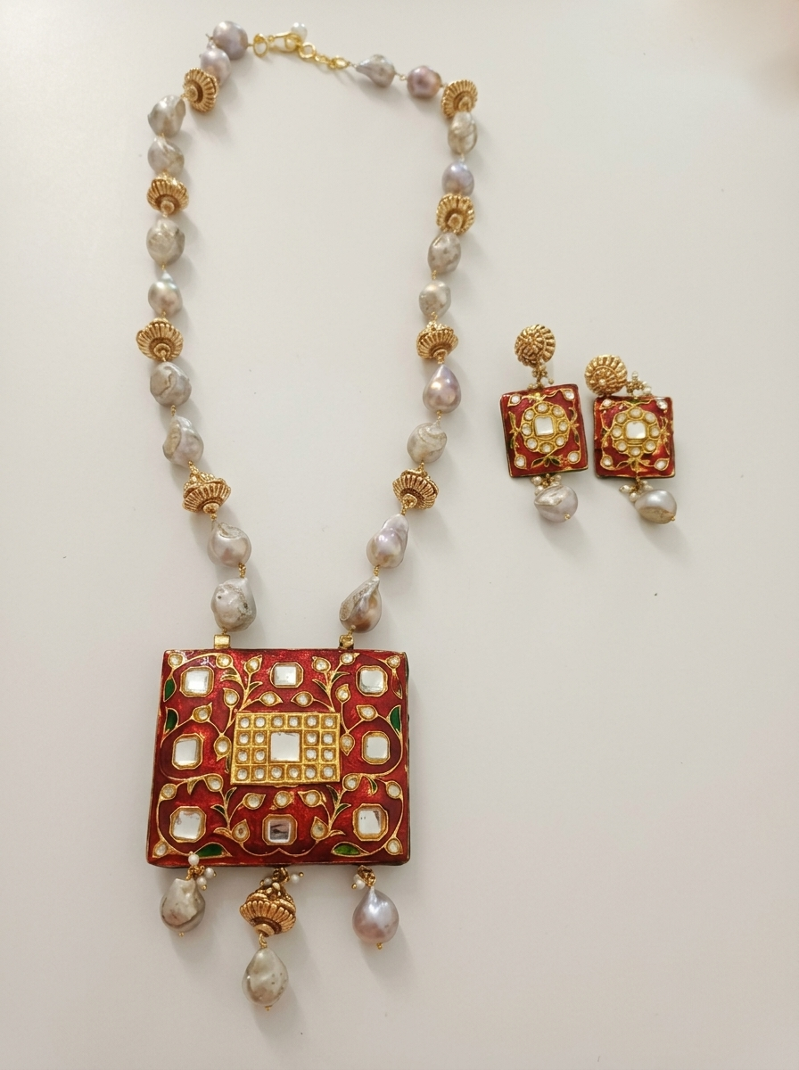 Baroques Minakari Necklace(long)