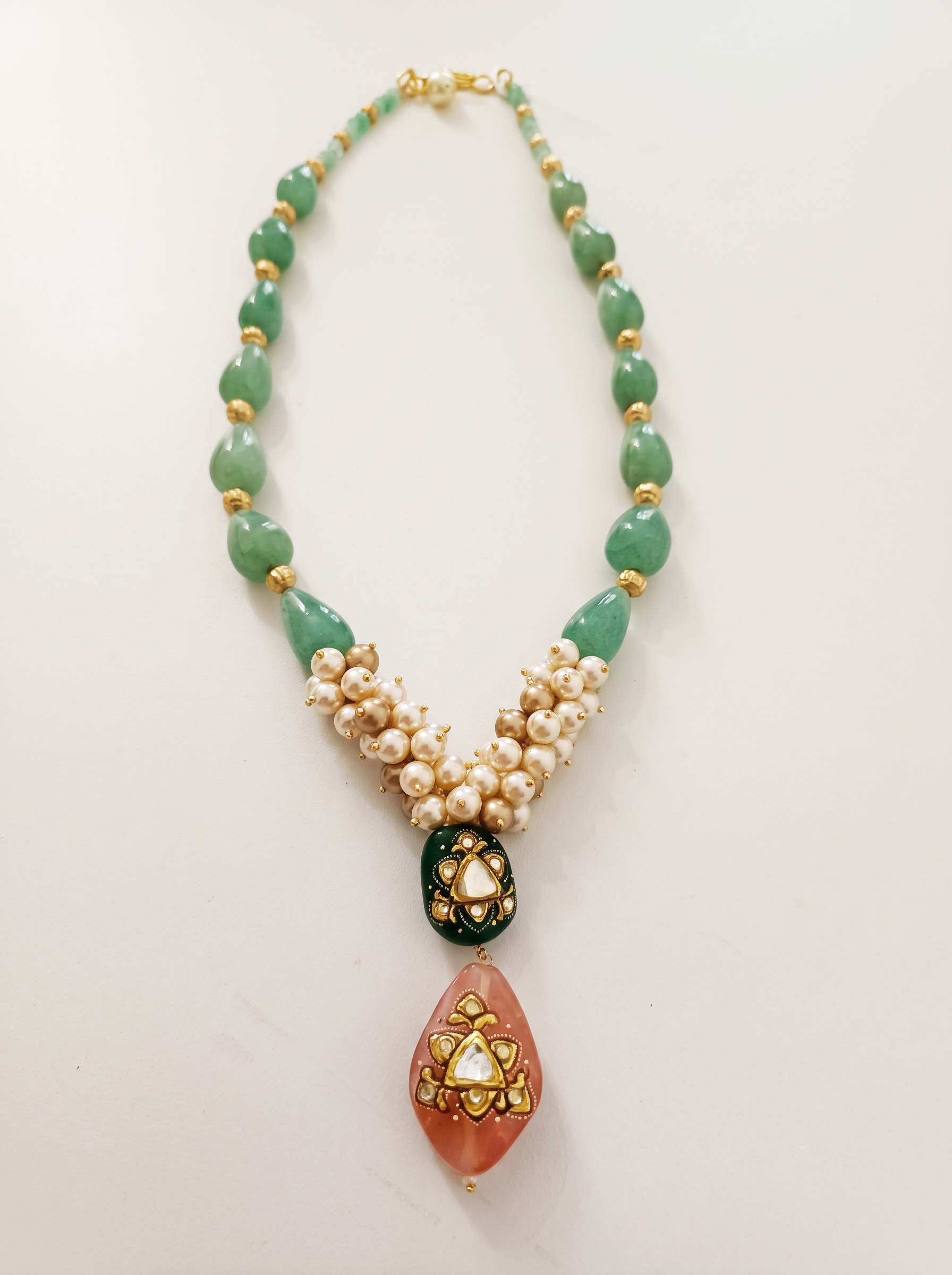 Aventurines Pearl Neckpiece