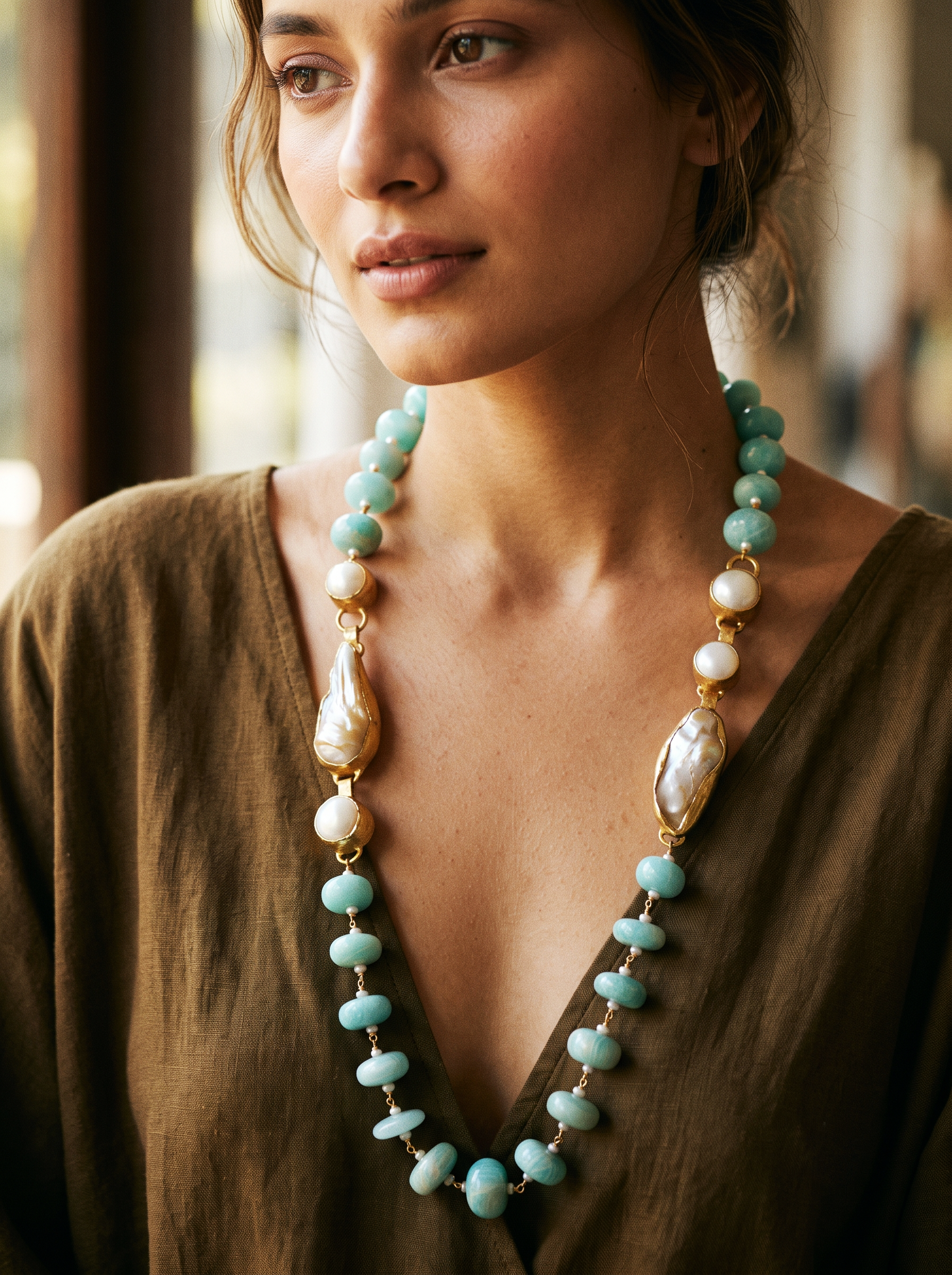Amazonite Barqoues Neckpiece