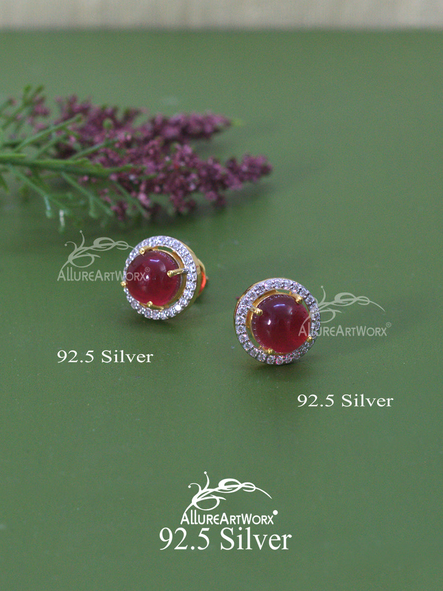 Ivy Silver Earrings(red)