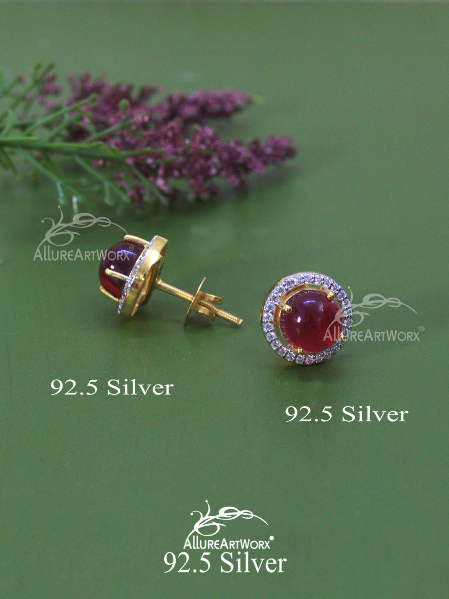 Ivy Silver Earrings(red)