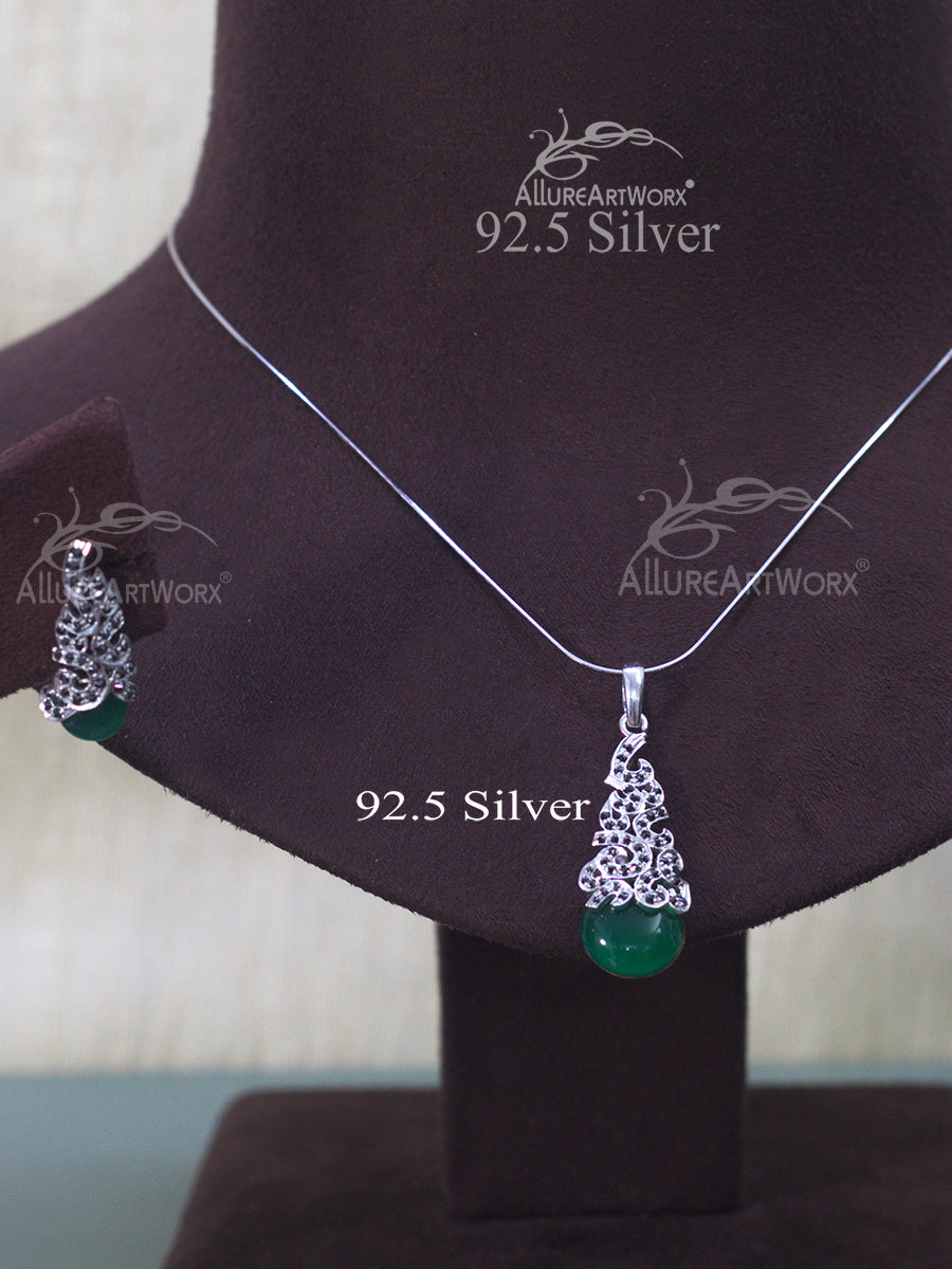 Tinsel Silver Pendant Set
