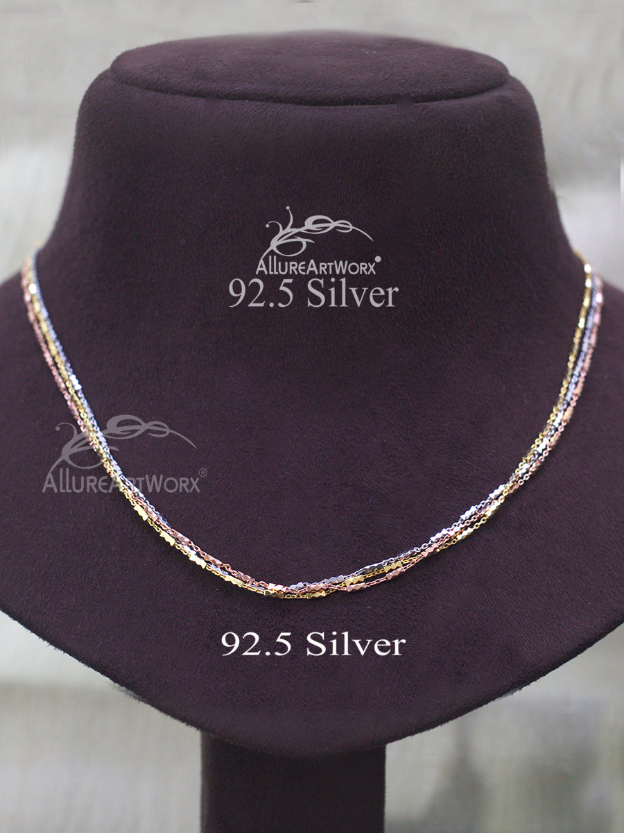 Three Tone Silver Chain