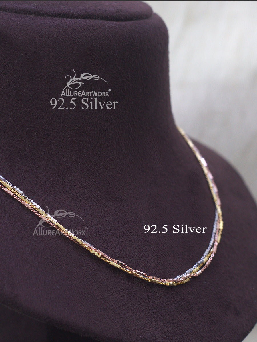 Three Tone Silver Chain