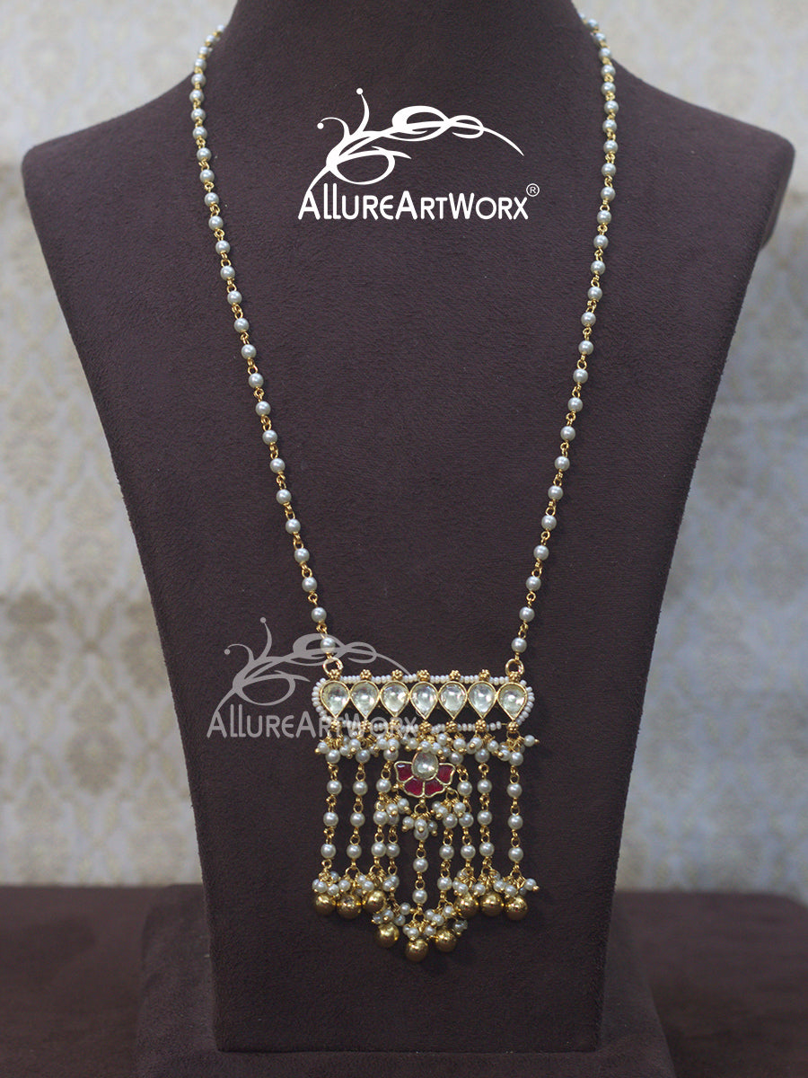 Pearl Kundan Necklace(long)