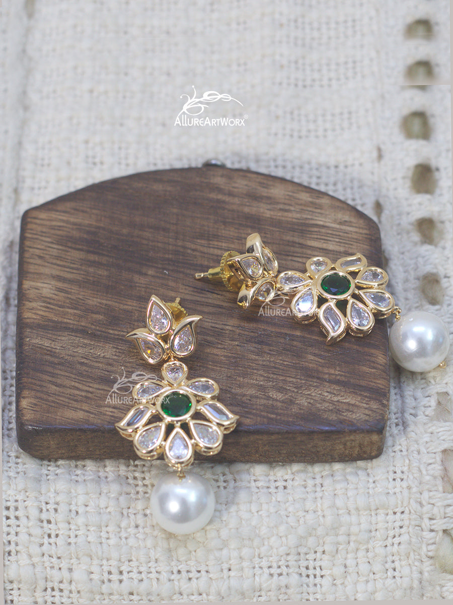 Uncut Earrings(Green)