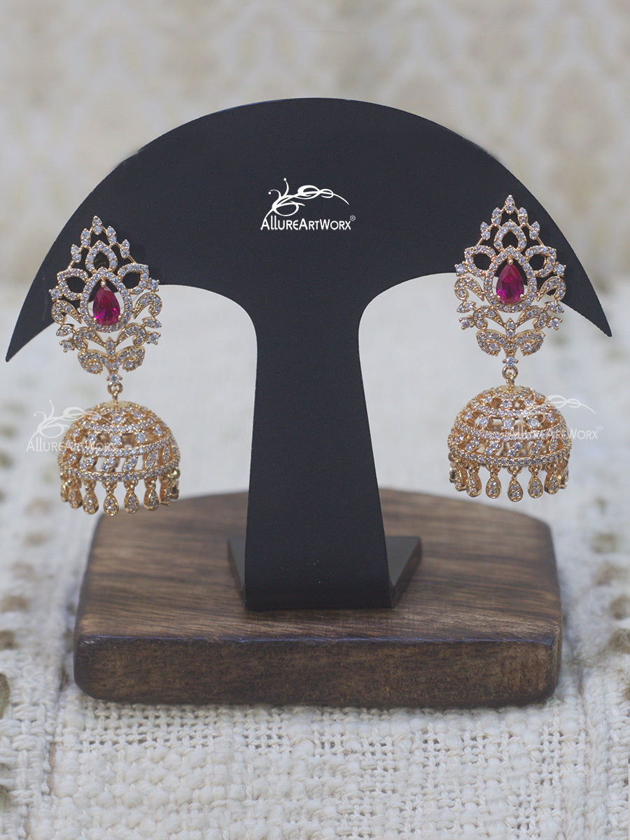 Traditional Jhumkas(dark pink)