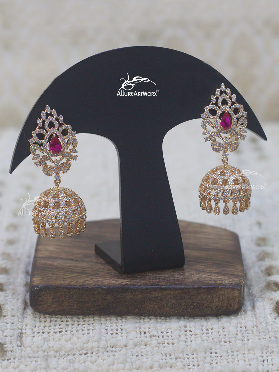 Traditional Jhumkas(dark pink)