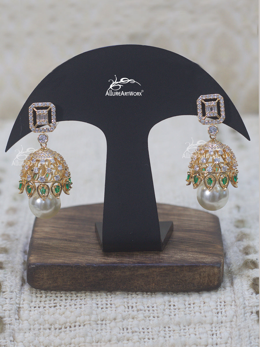 Dazzling Jhumkas(green)