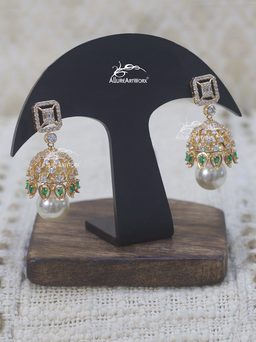Dazzling Jhumkas(green)
