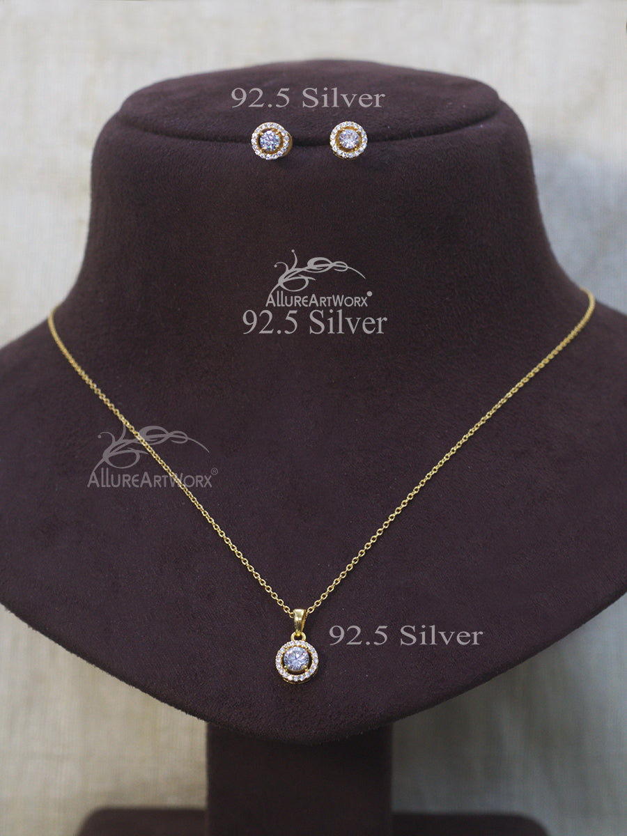 Aaoka Silver Pendant Set