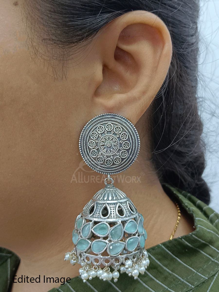 Traditional Earrings(seagreen-big)