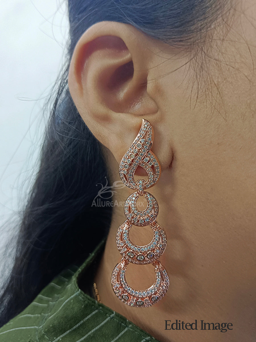 Dazzling Earrings(Rosegold)