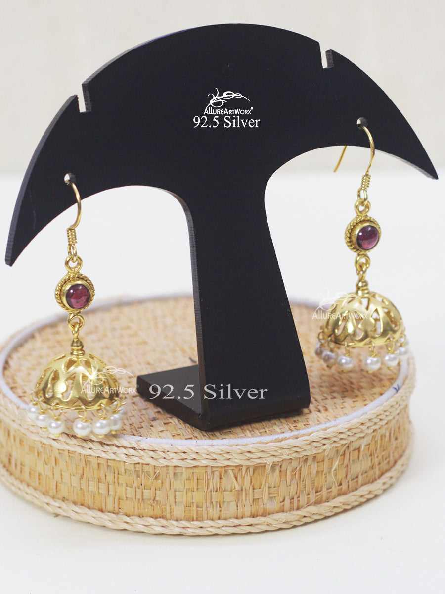 Auriane Silver Jhumkis