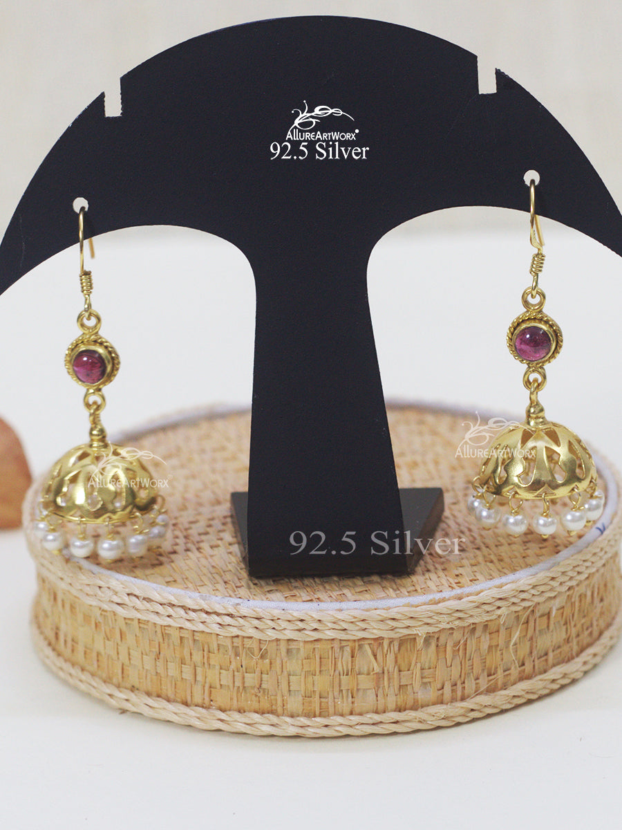 Auriane Silver Jhumkis