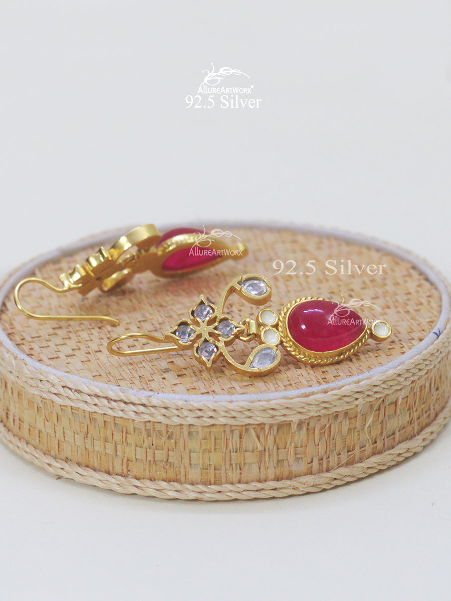 Carmine Silver Hooks