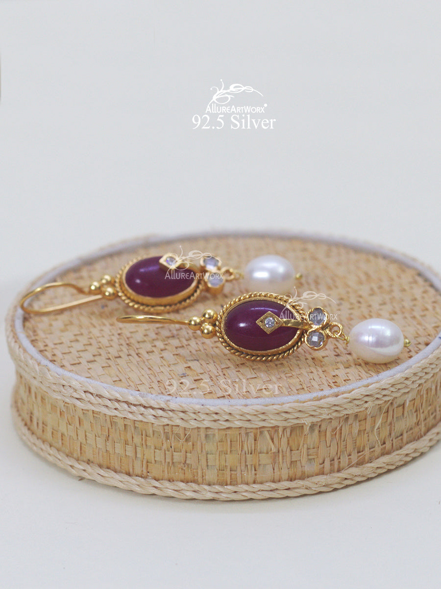 Carmine Silver Hooks