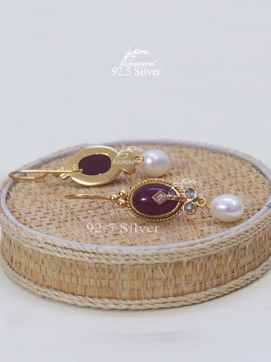 Carmine Silver Hooks