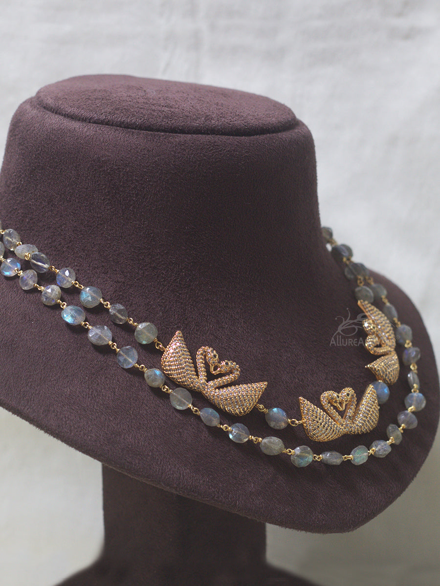 Labradorite Swan Neckpiece