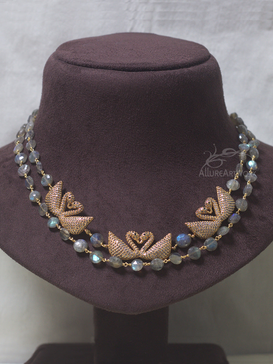 Labradorite Swan Neckpiece