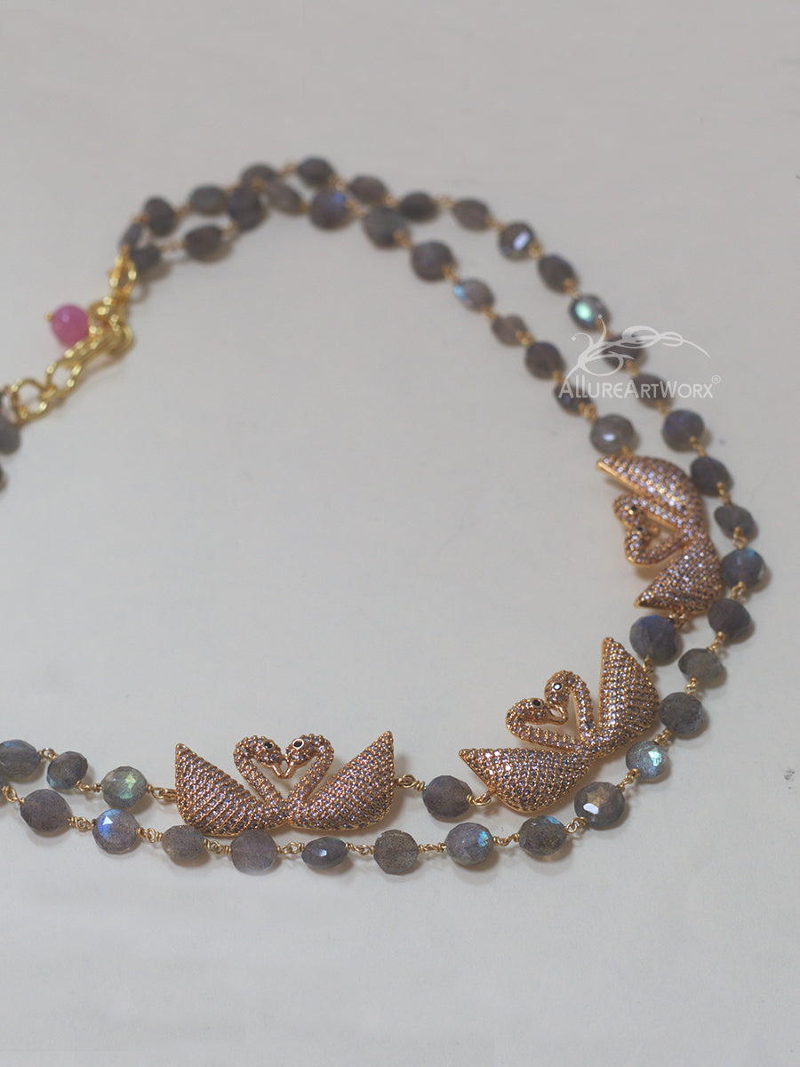 Labradorite Swan Neckpiece