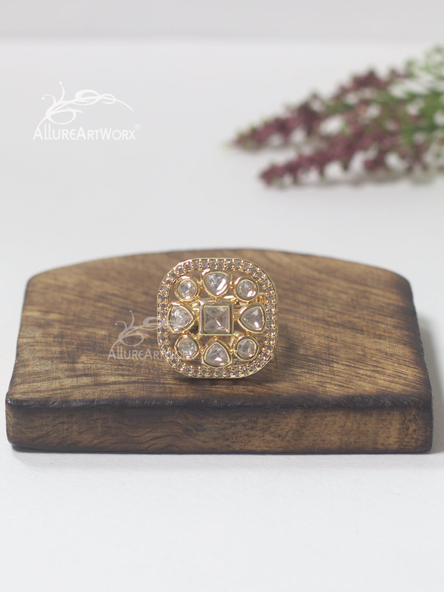 Kundan Cz Ring