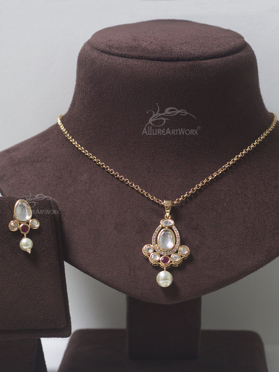 Kundan Set(Dark Pink)