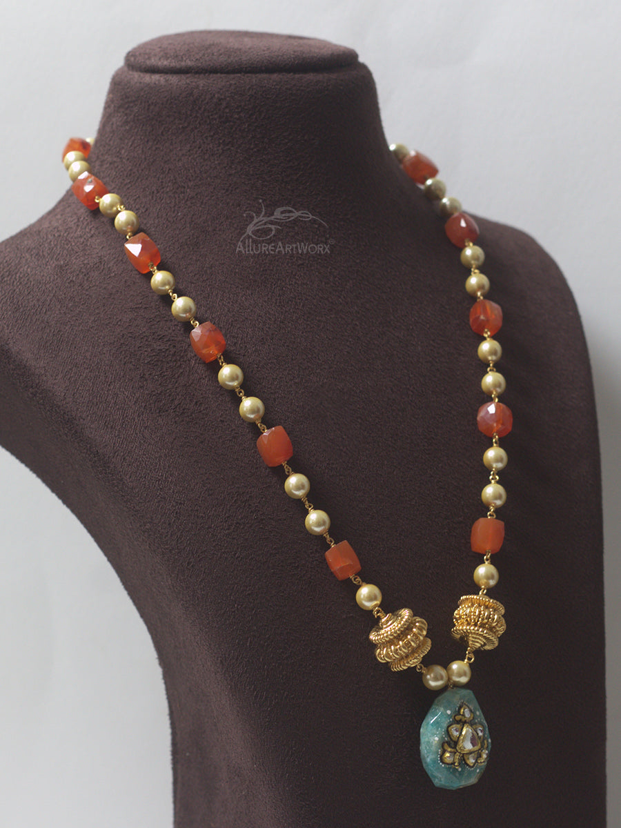 Carnelian Pearl Neckpiece