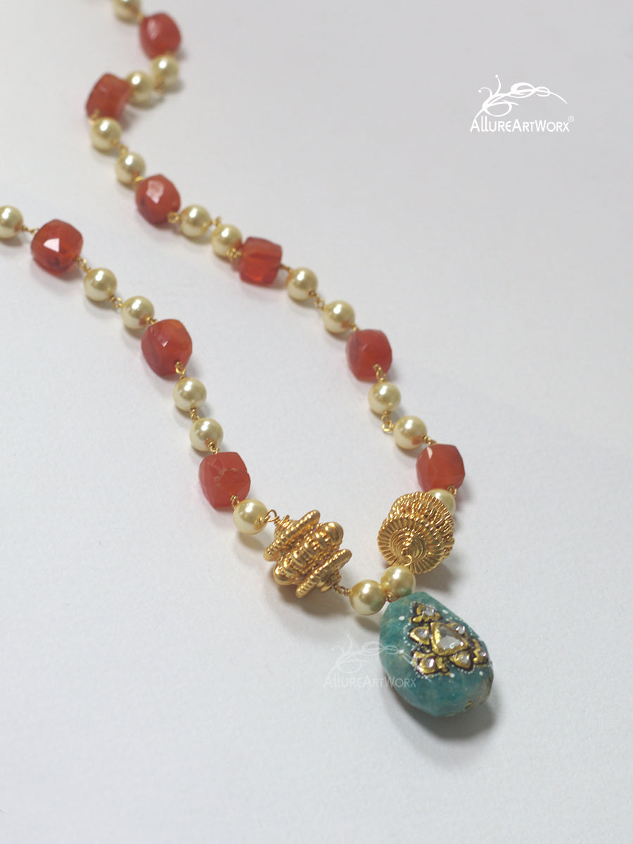 Carnelian Pearl Neckpiece