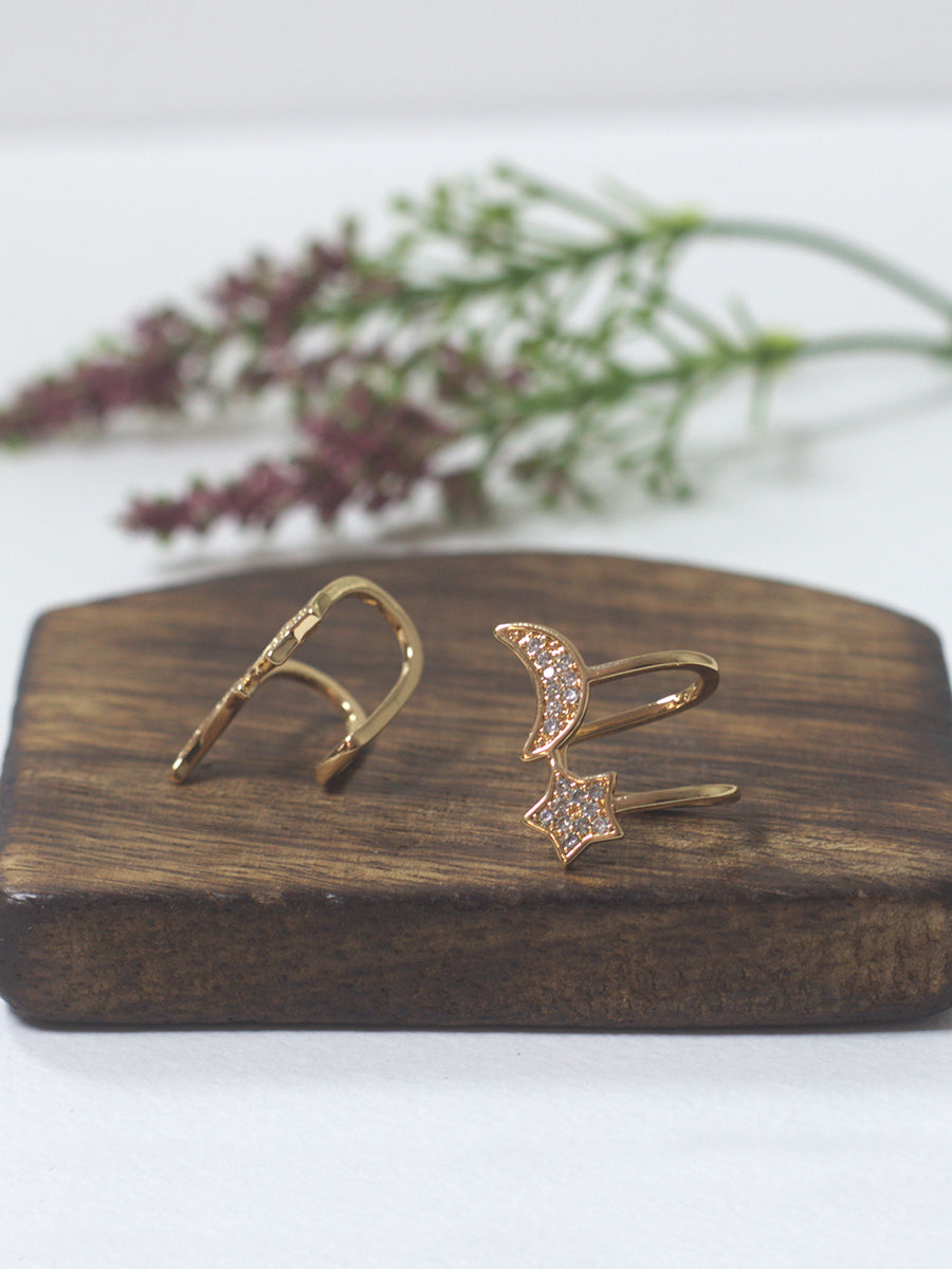 Star Moon Earrings(Earcuffs)